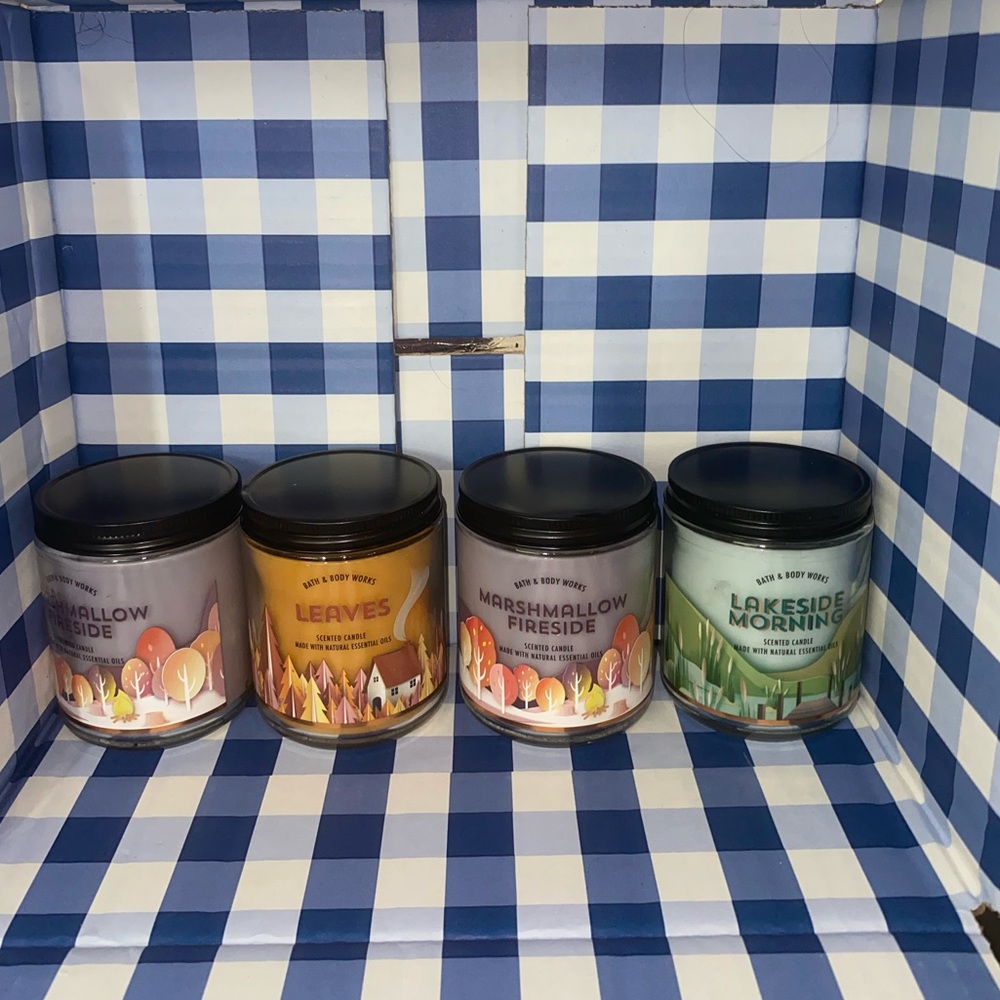 NWT BATH AND BODY WORKS 4 piece fall π candle gift set - Picture 1 of 2